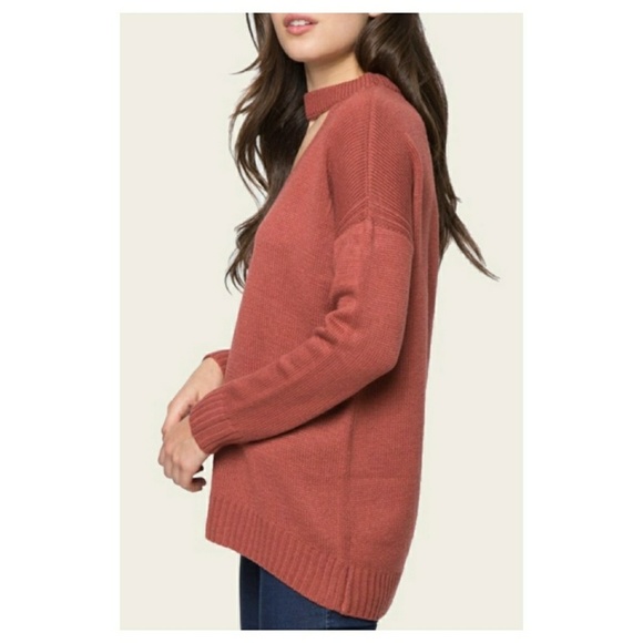 Clearance brick knit choker neck sweater - Picture 2 of 4